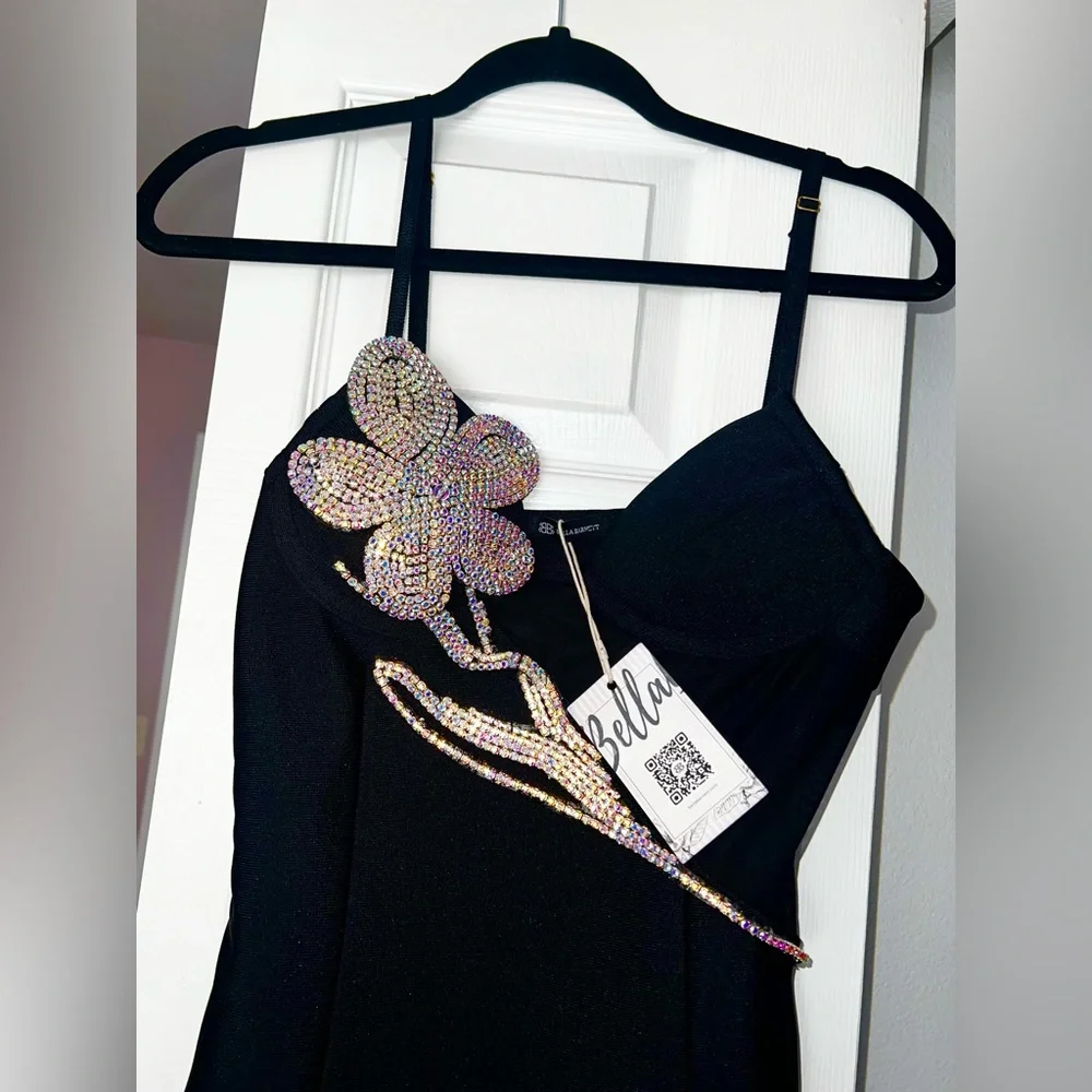 Erine Diamonate Midi Bandage Dress - Picture 3 of 5